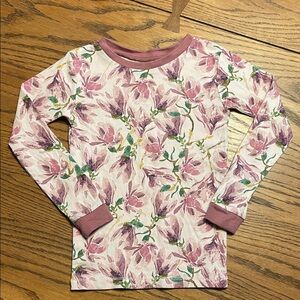 Burt's Bees Mauve and Green Floral Long Sleeve Tee size 4T